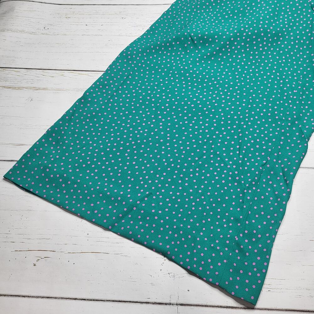 Kate Spade Poolside Dot Jumpsuit Emerald Green Pink Wide Leg Crop Belt Small 4 - Picture 9 of 11